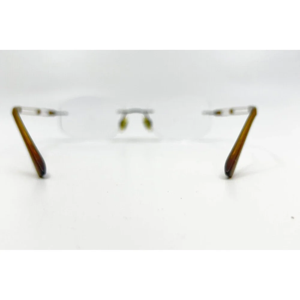 Line Art Eyeglasses Womens Brown Rimless Titanium XL2050 51-17-135